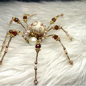 REDUCED Christmas Spider BEADED Ornament or Artisan Suncatcher